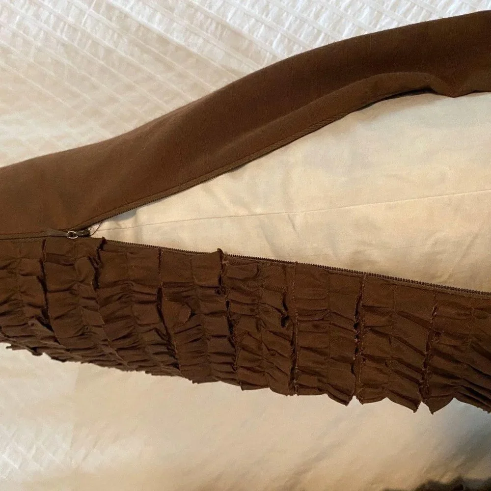 NWT! Set of Two Decorative Ruffle Pillows in Brown